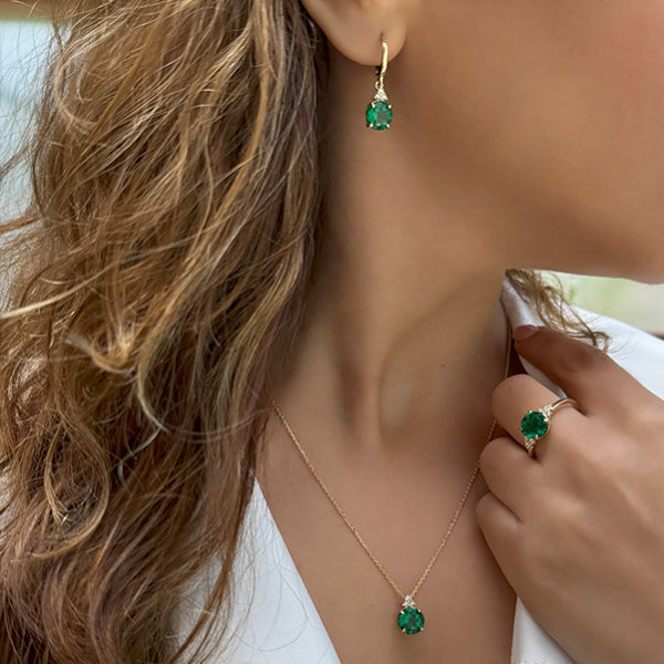 Patrizia Round Earrings - Emerald Spinel