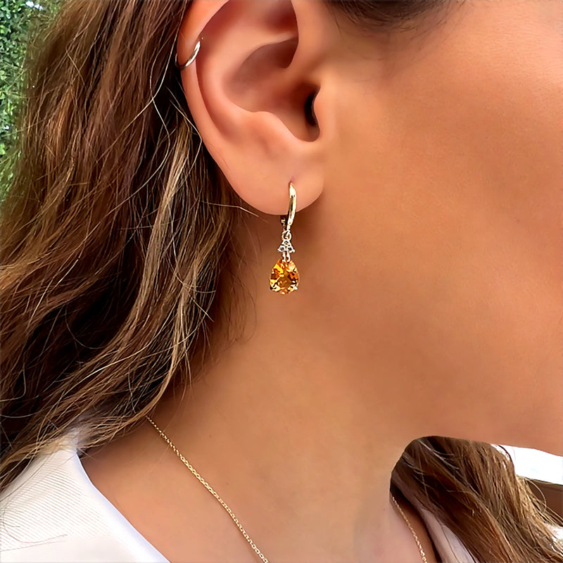Patrizia Drop Earrings - Citrine