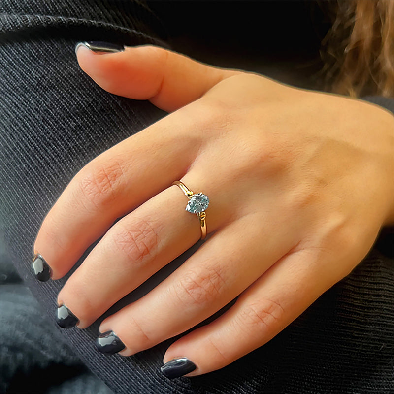 Drop Ring - Blue Topaz