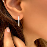 Sparkling yellow gold earrings - zircon stones