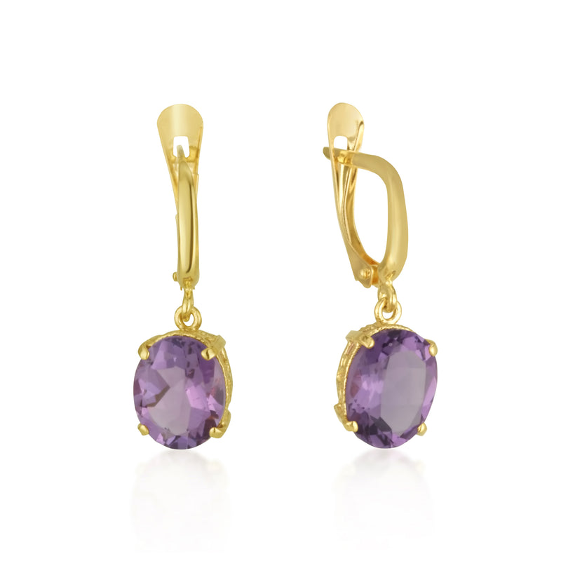 Amadora Oval Earrings - Amethyst