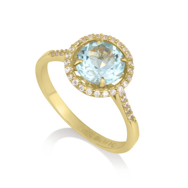 Vitalia - Round Ring Blue Topaz