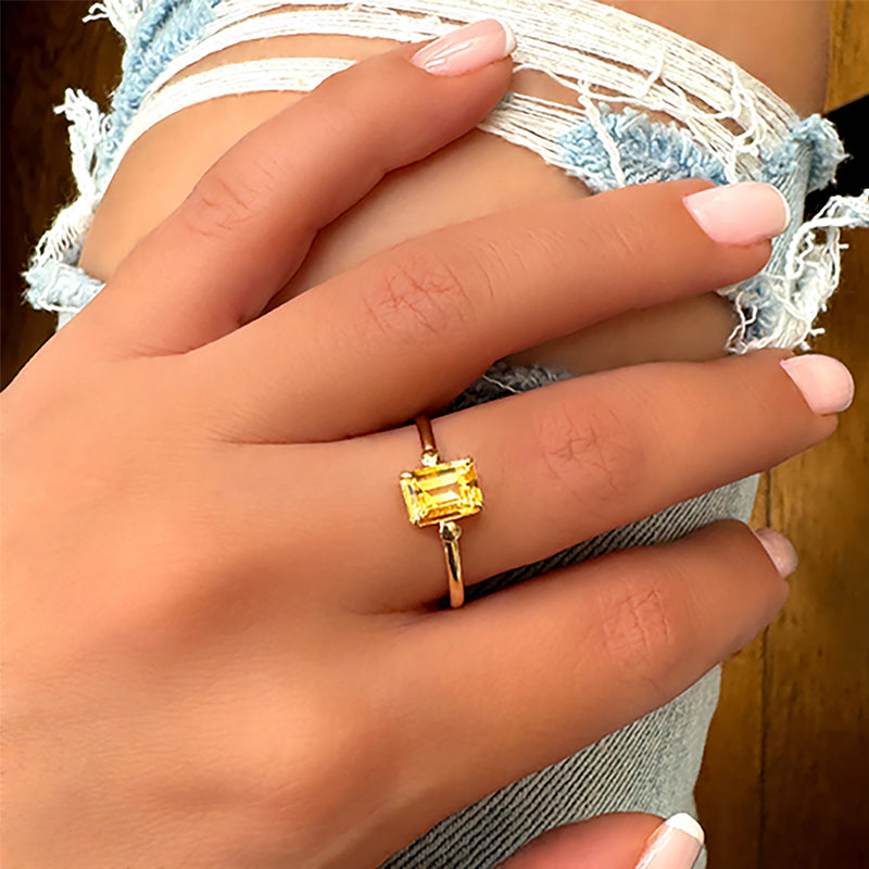 Rectangle Ring - Citrine