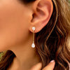 Sparkling yellow gold earrings - zircon stones