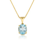Amadora Oval Necklace - Blue Topaz