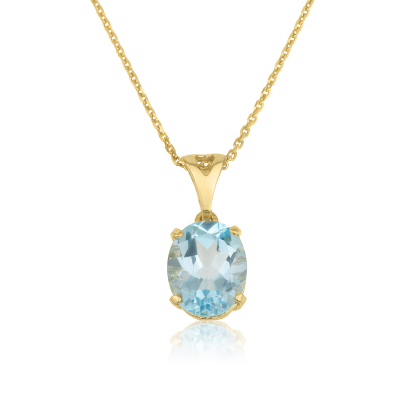 Amadora Oval Necklace - Blue Topaz