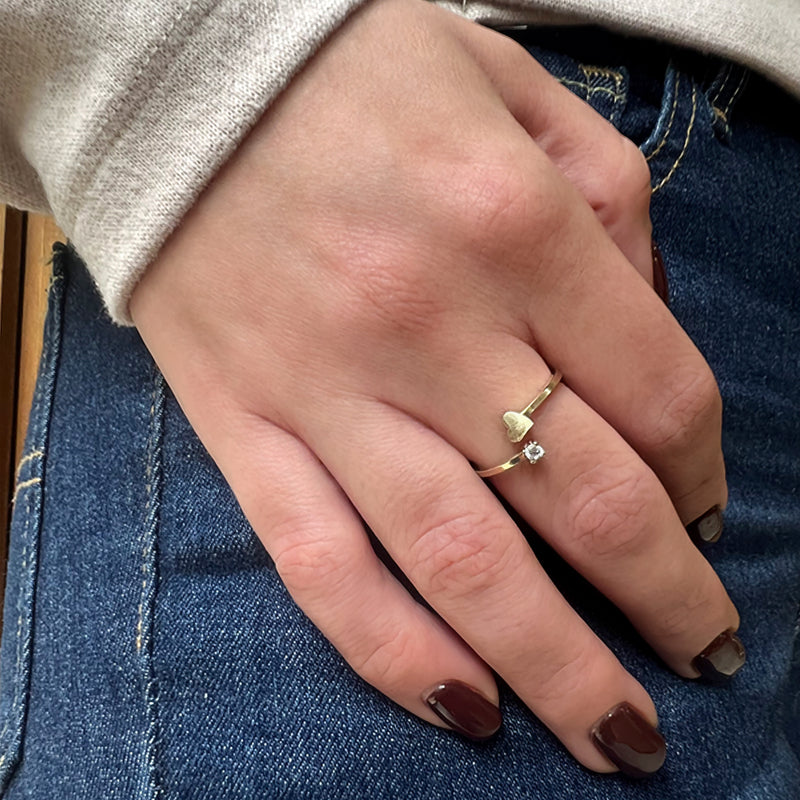 Ring - Heart with diamond
