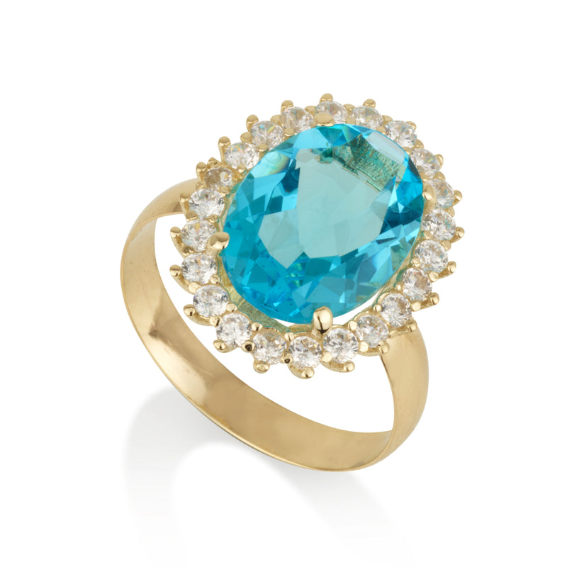 Allegra Oval Ring - Blue Topaz