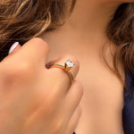 Ring Sparkling - zircon stones