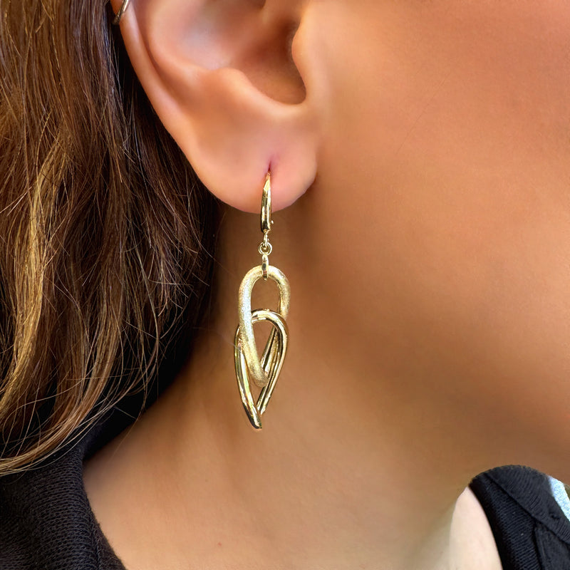 Earrings - Oval Cross Hanging