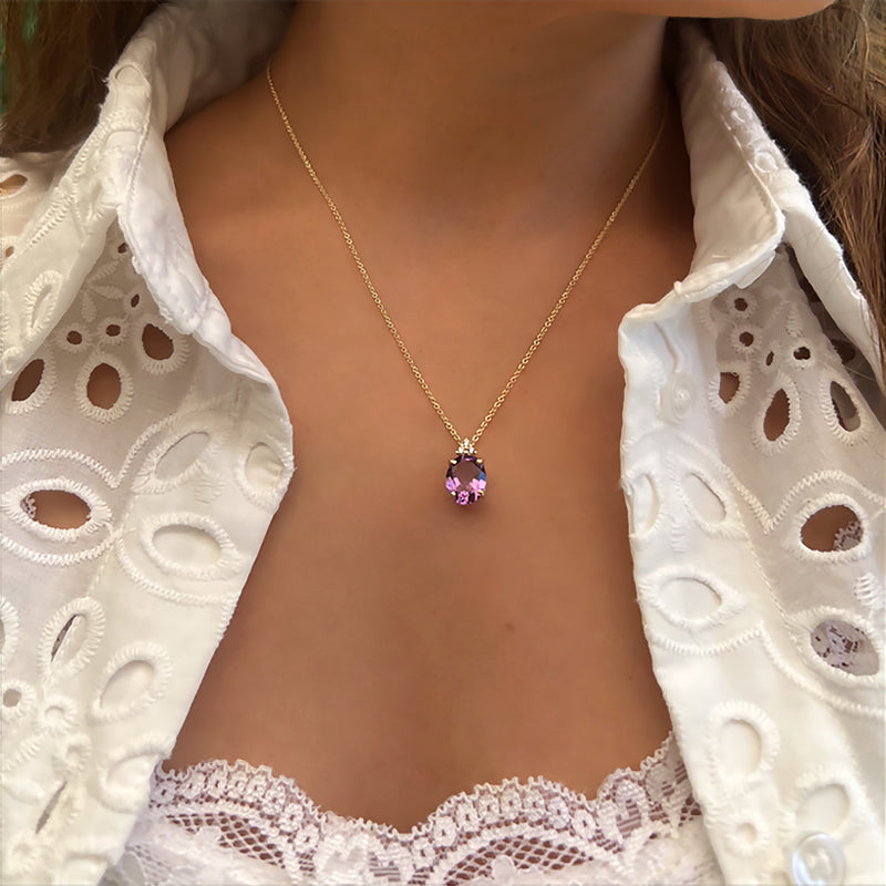 Patrizia Oval Necklace - Amethyst