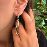 Earrings - Oval Cross Hanging