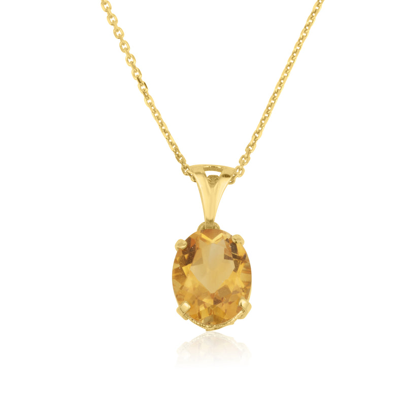 Amadora Oval Necklace - Citrine