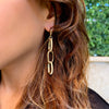 Earrings - Oval Cross Hanging
