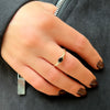 Diamond Oval Ring - Black Corundum