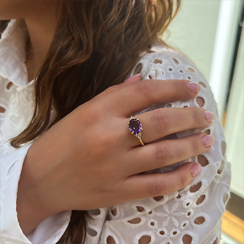 Patrizia Oval  Ring - Amethyst