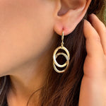 Earrings - Oval Cross Hanging
