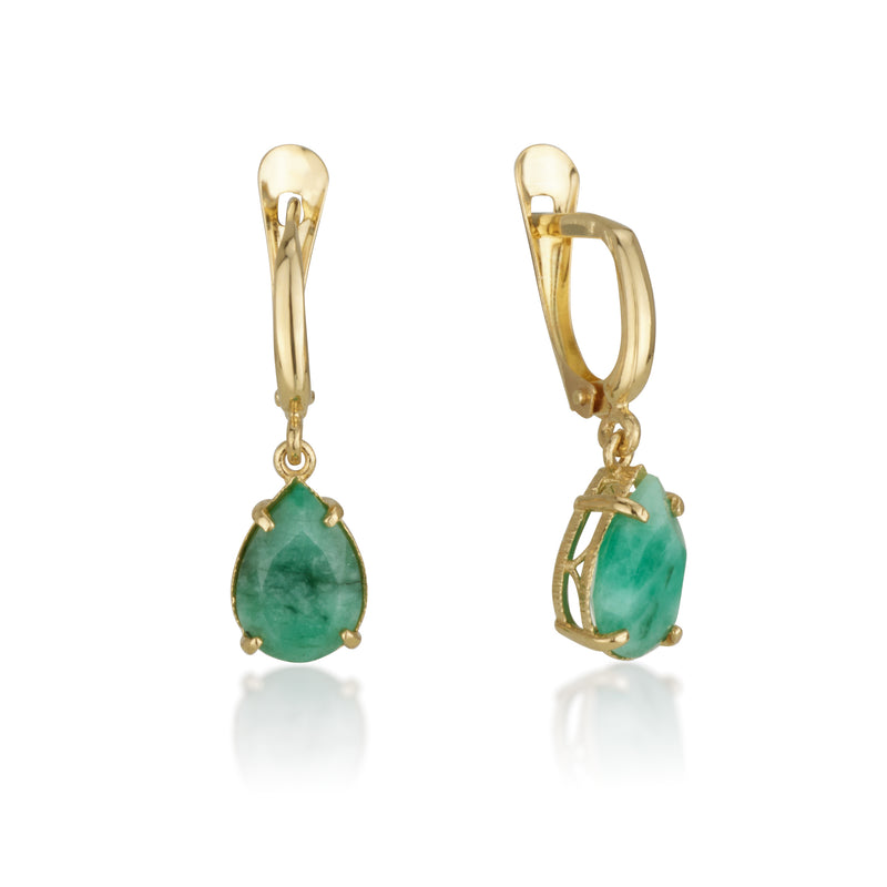 Ala Earrings - Natural Emerald