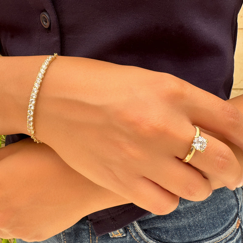 Ring Sparkling - zircon stones