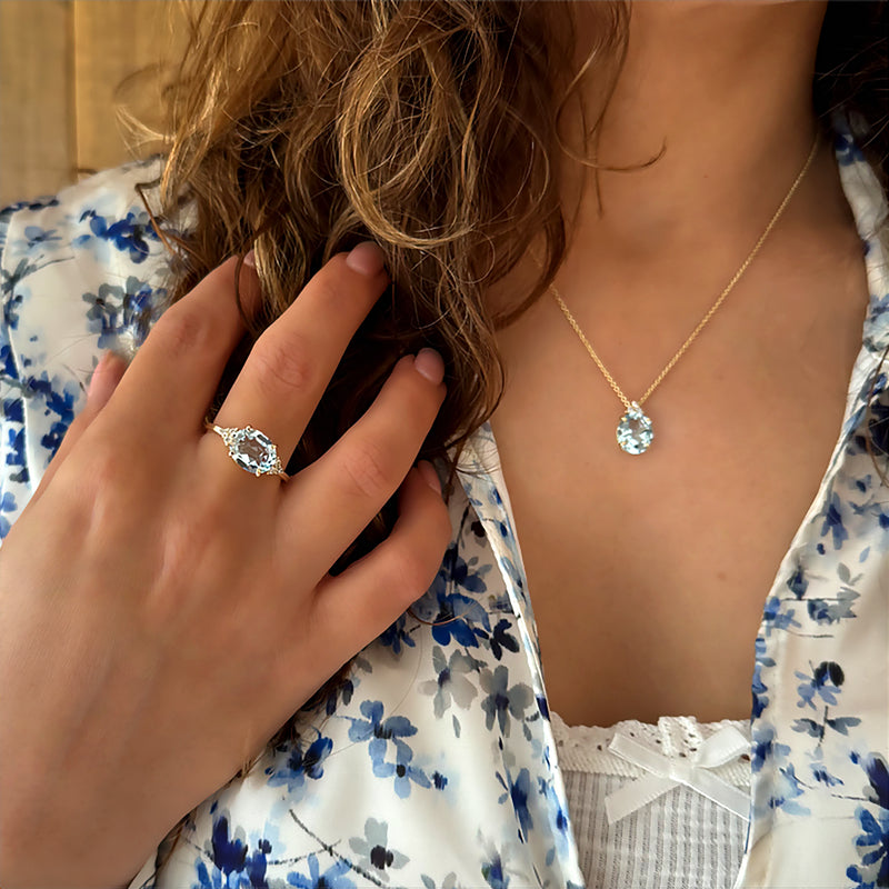 Patrizia Oval  Ring - Blue Topaz