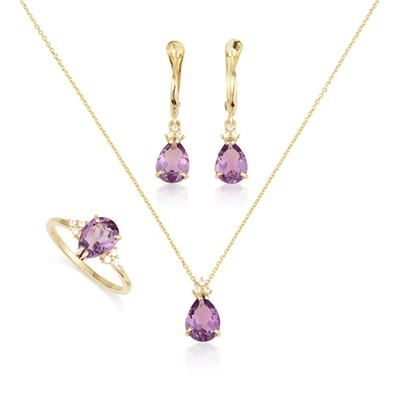 Patrizia Drop Ring - Amethyst