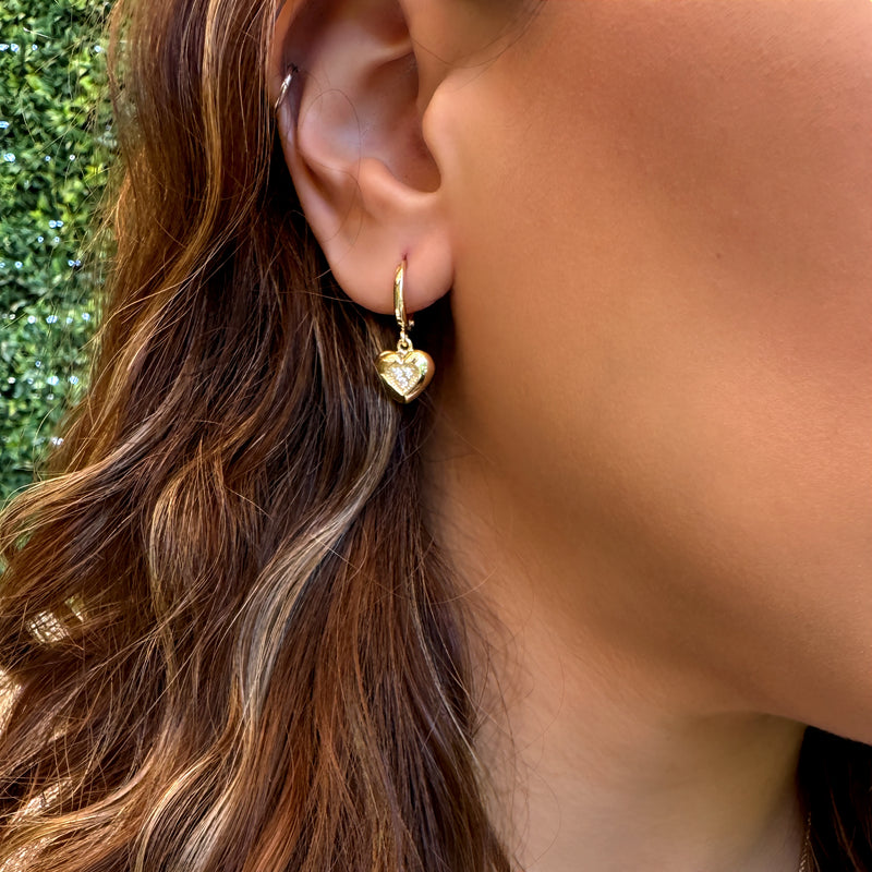 Earrings - Heart with zircons