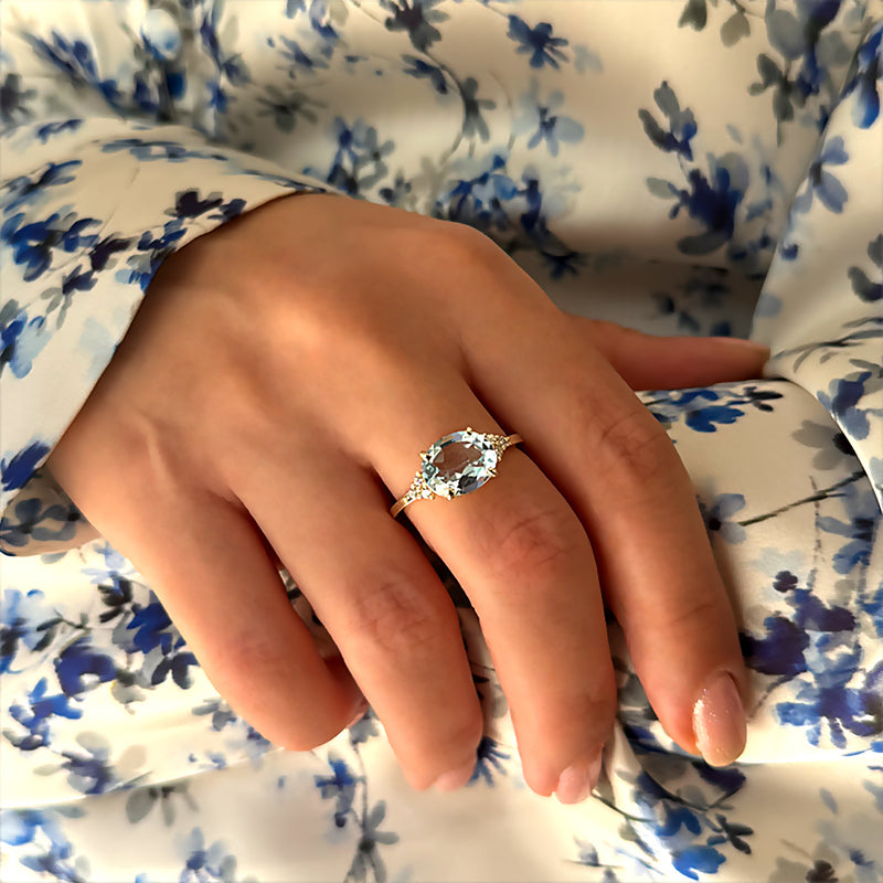 Patrizia Oval  Ring - Blue Topaz