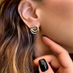 Earrings - Round Cross Studs