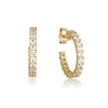Sparkling yellow gold earrings - zircon stones