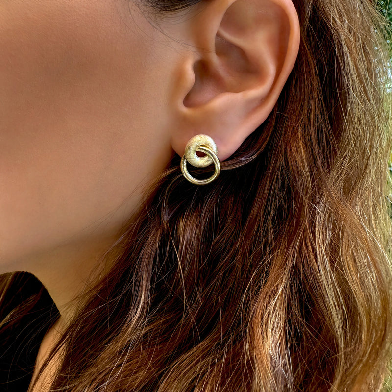 Earrings - Round Cross Studs