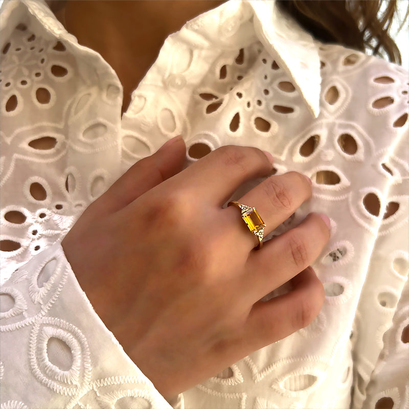 Patrizia Rectangle Ring - Citrine
