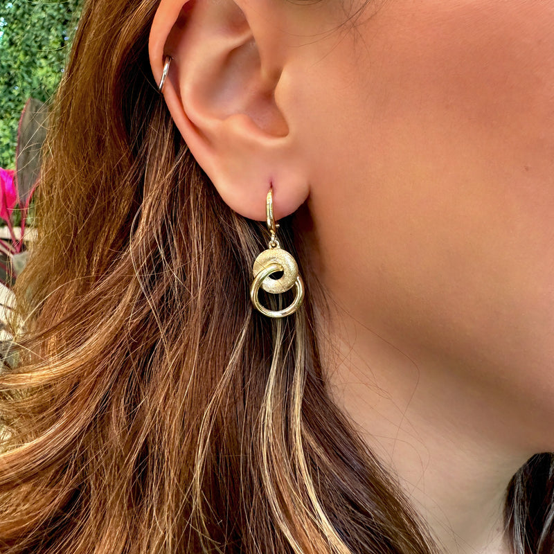 Earrings - Round Cross Hanging