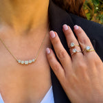 Amadora Necklace five stone - Zircons