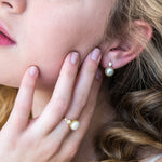 Bellissa - Pearl Short Earrings with zircon