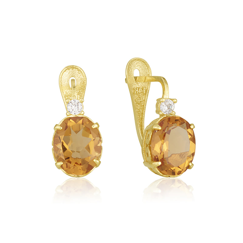 Oval Earrings  - Citrine