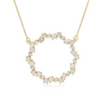 Sparkling yellow gold necklace - zircon stones