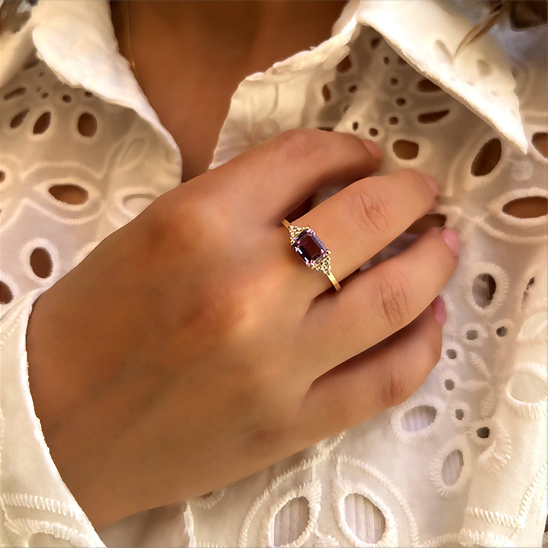 Patrizia Rectangle Ring - Amethyst