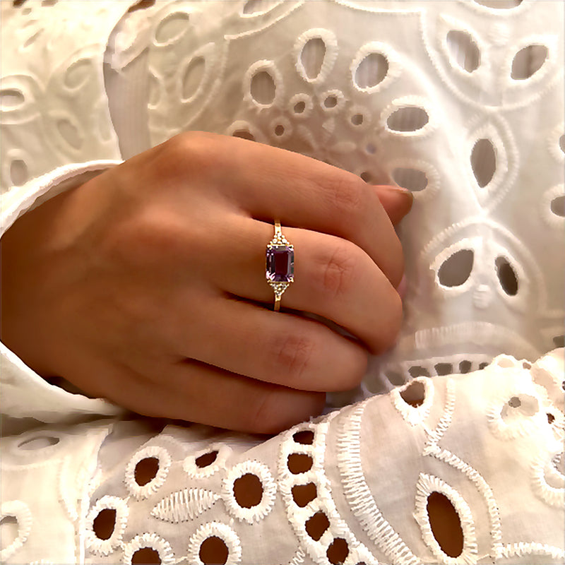 Patrizia Rectangle Ring - Amethyst