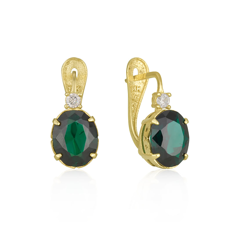 Oval Earrings  - Emerald Spinel