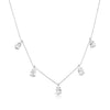 Sparkling white gold necklace - Five drop zircon stones