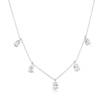 Sparkling white gold necklace - Five drop zircon stones