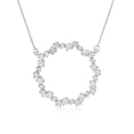 Sparkling white gold necklace - zircon stones