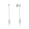 Sparkling white gold earrings - zircon stones