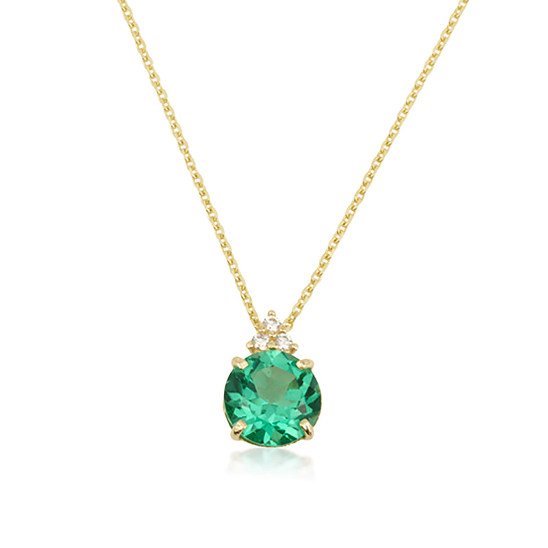 Patrizia Round Necklace - Light Emerald Spinel