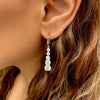 Sparkling yellow gold earrings - Five zircon stones