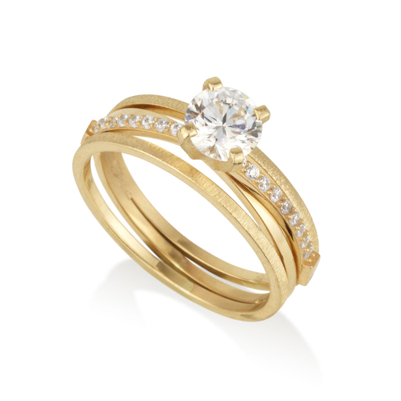 Ring Sparkling - zircon stones