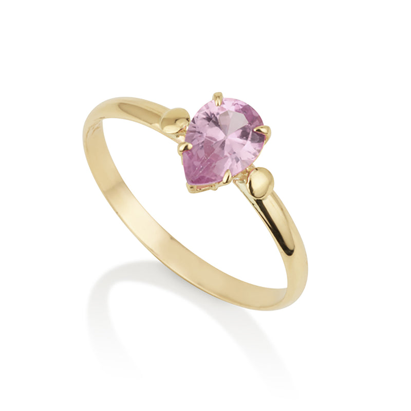 Drop Ring - Pink Spinel