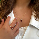 Patrizia Oval  Ring - Garnet C.z.