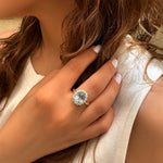 Allegra Oval Ring - Blue Topaz