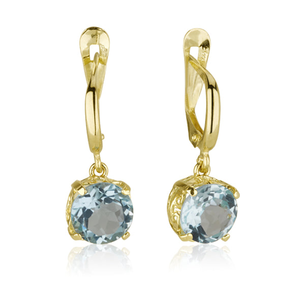 Amadora Short Earrings - Blue Topaz